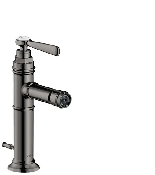 Einhebel-Bidetmischer von AXOR in Polished Black Chrome mit Hebelgriff und Auslaufgarnitur, geeignet für moderne Badeeinrichtungen.